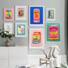 Japanese Pink Cherry Blossom Ink Canned Sardine Tomato Wall Art Painting Nordic Poster Packaged Print Pictures Living Room Decor