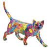 [A3845] - Multicolored Splash 'Cat' Resin Figurine - 31x27x10 Cm