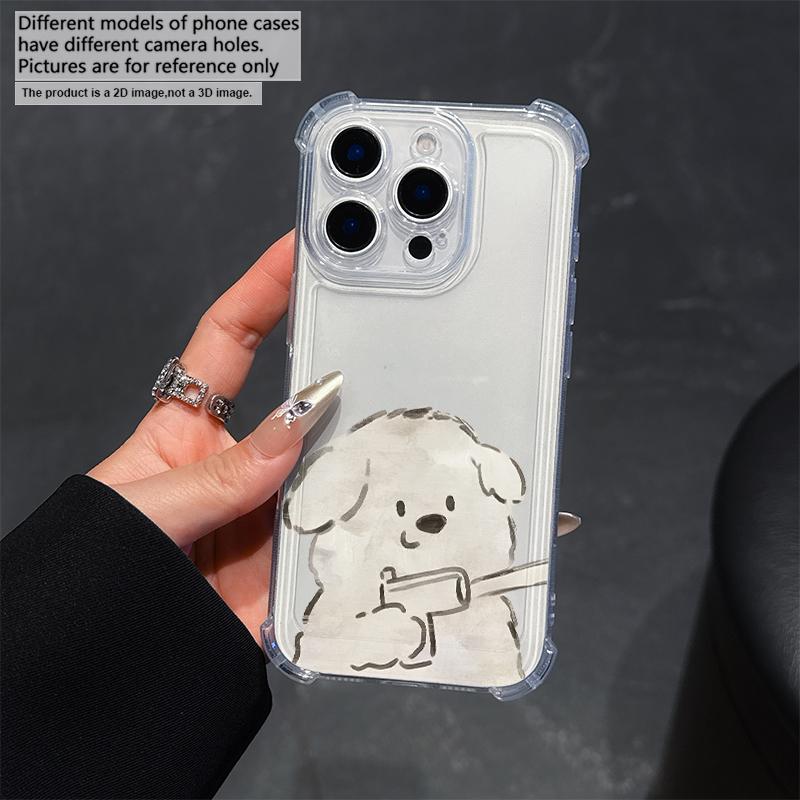 Милый маленький пес Чехол для телефона Для IPhone 17 Pro Max 16 E 17 15 14 13Plus 12 Mini 11 XR 17Air 16E Чехлы Прозрачные Мягкие Обложки