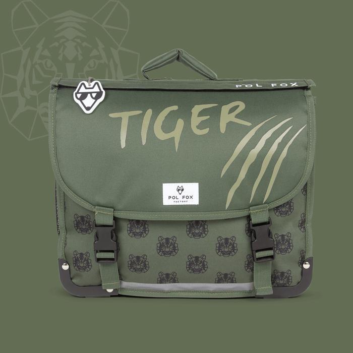 Cartable - POL FOX - TIGER - 41 cm - Rabat réversible - Décor Robot Fun