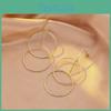 Chic Geometric Brass Circle Earrings Modern Double Hoop Design For Women