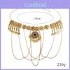 Metal Antique Gold Carved Waist Chain Women Accessory With Elements Tassel