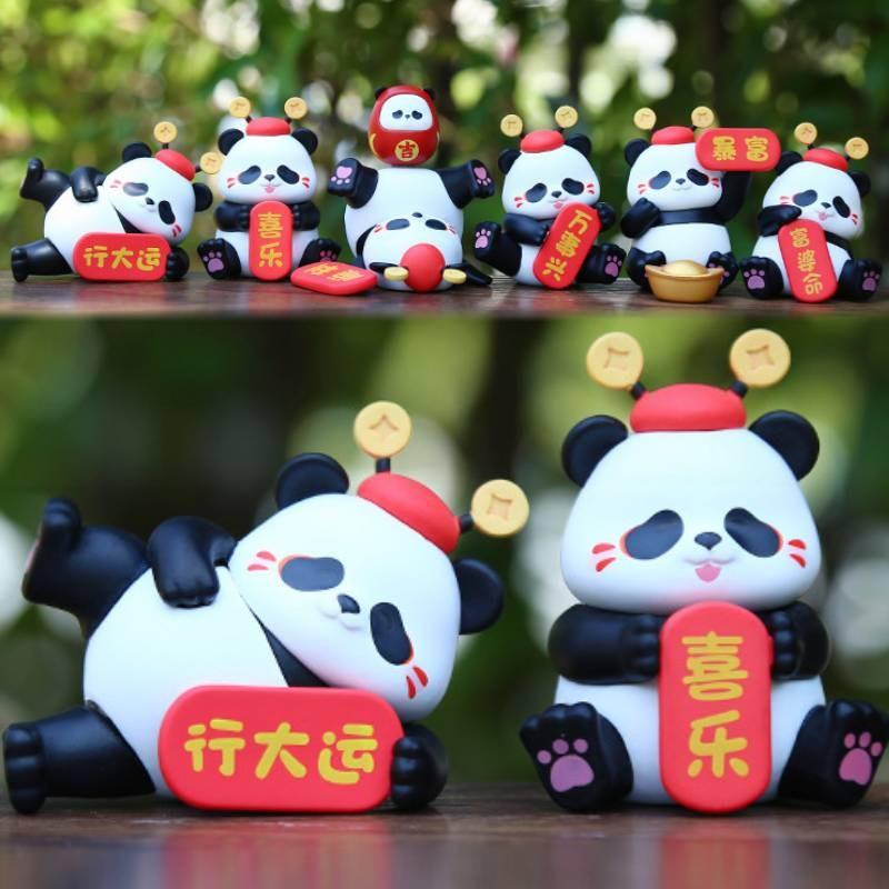 Unique Pvc Panda Series Ornament Perfect For Festive Cake Decorations And Whimsical Room Accessories Gifts
