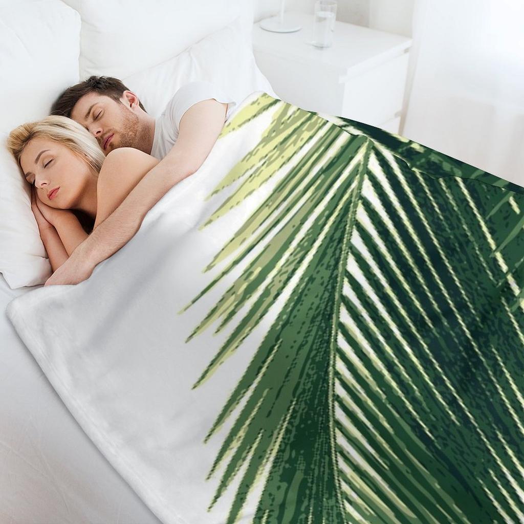 Tropical Palm Leaves Throw Blanket Camping Luxury for babies Sofa Throw Blankets