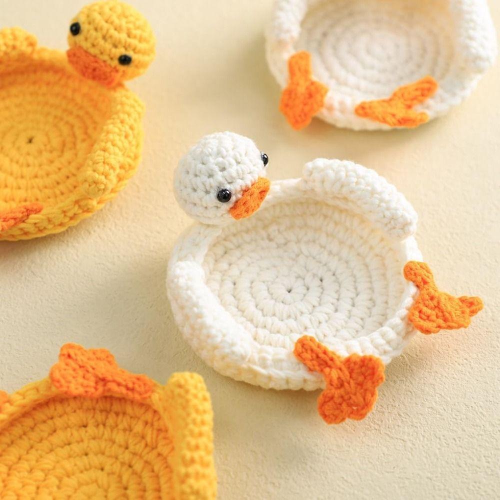 Heat-resistant Duck Crochet Coasters Table Protection Turtle Shaped Drinks Placemat Tabletop