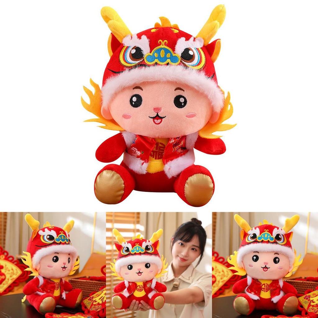 2024 Dragon Year Lucky Mascot Plush Toy Wholesale With Logo For New Year Gifts