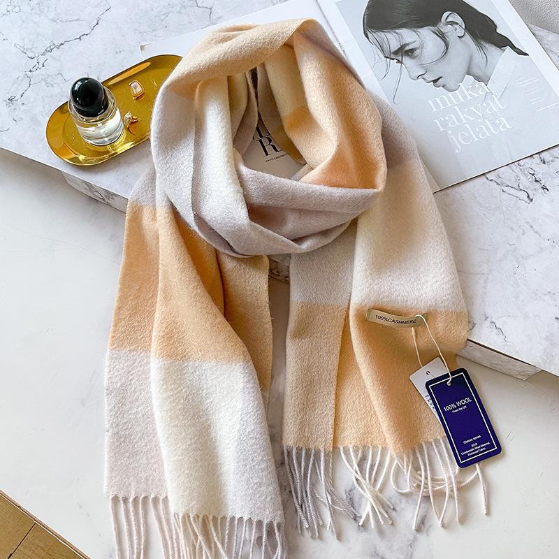 Hokkaido Pure Cashmere Couple Plaid Scarf Winter Women's Warm High-end Scarf Men