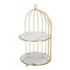 Double Layer Storage Shelf Bird Cage Organizer Display Rack for Bathroom Countertop Dressing Table
