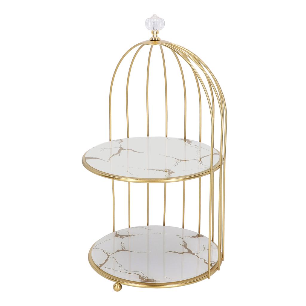 Double Layer Storage Shelf Bird Cage Organizer Display Rack for Bathroom Countertop Dressing Table