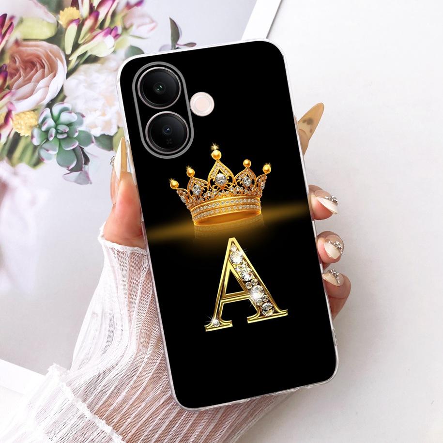 For Vivo V60 Lite 4G Case V2530 Cute Letters Crown Soft Slim Silicone Back Cover For Vivo V60 V 60 V60Lite 5G T4 Pro 2025 Bumper
