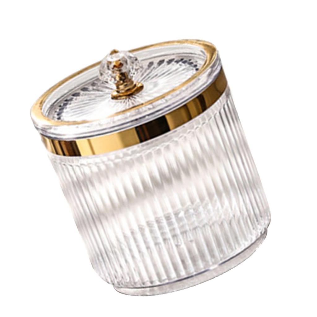 Transparent Toothpick Box Acrylic Makeup Cotton Swab and Pad Holder with Dustproof Lid Bathroom Makeup Tool Holder