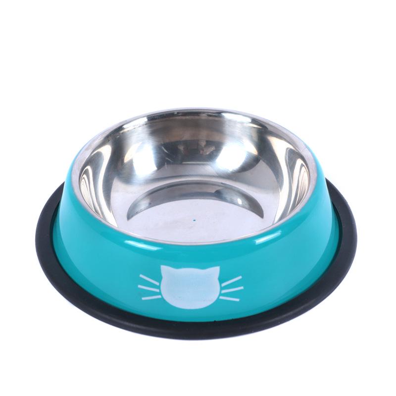 Colorful Non-Slip Stainless Steel Pet Bowl for Cats and Dogs