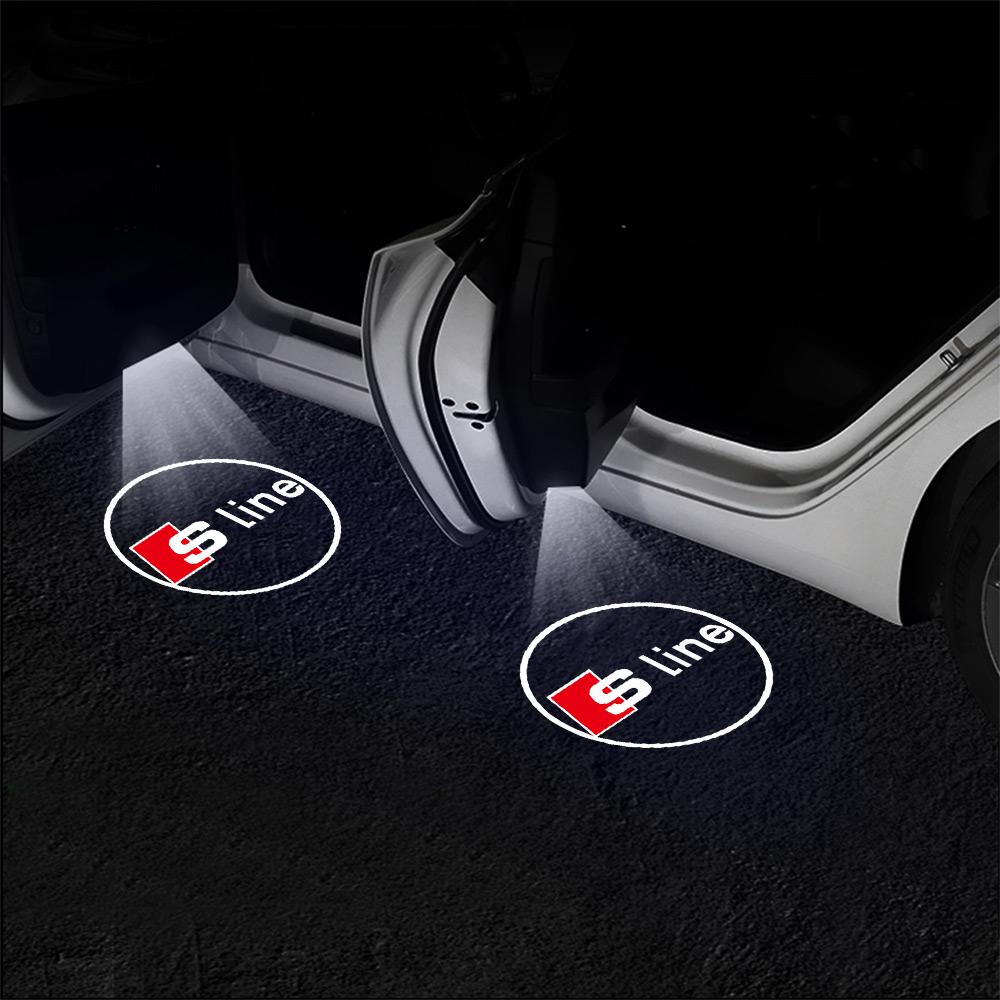 For Audi C5 1/2pcs LED Car Door Welcome Light Laser Projector Logo Light For Audi Sline RS QUATTRO A3 A4 A5 A6 b6 b7 b9 8p 8v b8 c7 S8 TT S5