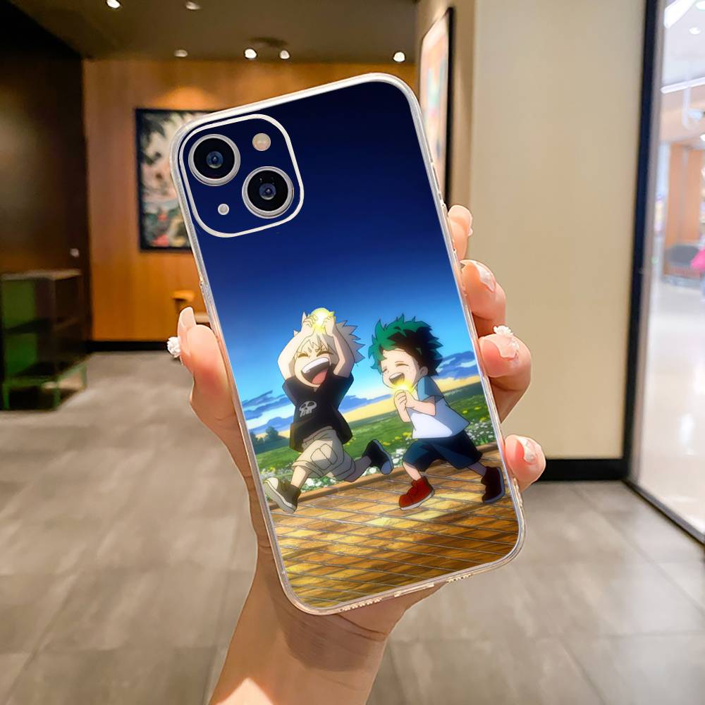 Чехол для телефона M-H-A-My Hero Academia Для iPhone17,16,15,14,13,12,Pro Max,16/15/14 Plus XS Мягкий Силиконовый Прозрачный Чехол