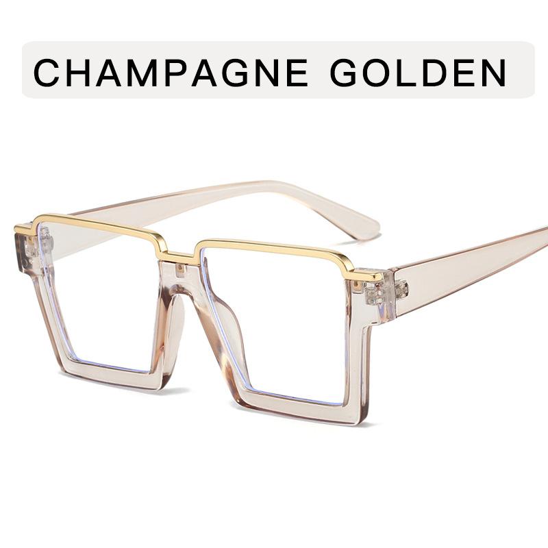 Модные очки с оправой большого размера квадратной формы, полуободковая оправа для женщин, декоративные очки с защитой от синего света