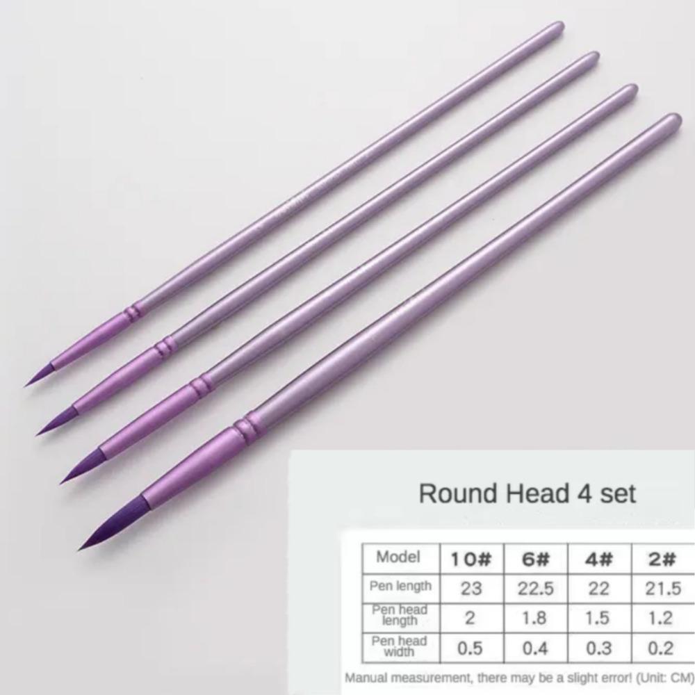 4/6 шт. Мягкий волос Ручная роспись Акварель Нейлон Материал для рисования Новая акварельная кисть Подарок