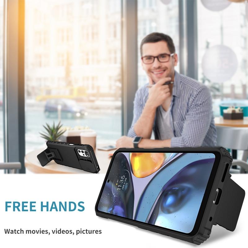 Слайд-камера противоударные бронированные чехлы для телефонов Motorola Moto G22 G42 G52 G82 E32 кронштейн силиконовый бампер защитный чехол