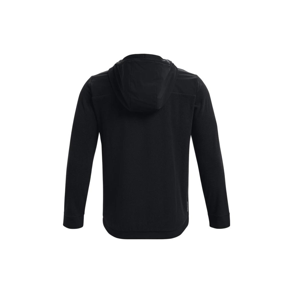 Under Armour Мужская однотонная флисовая куртка Rush Series с капюшоном на молнии, черная 1366178-001