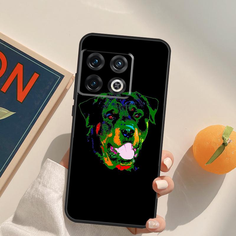 Cute Rottweiler Dog Case For OnePlus 13R 12R 10R 13T 10T 11 12 13 15 OnePlus Nord 5 CE 2 3 4 Lite N20 N30 Cover