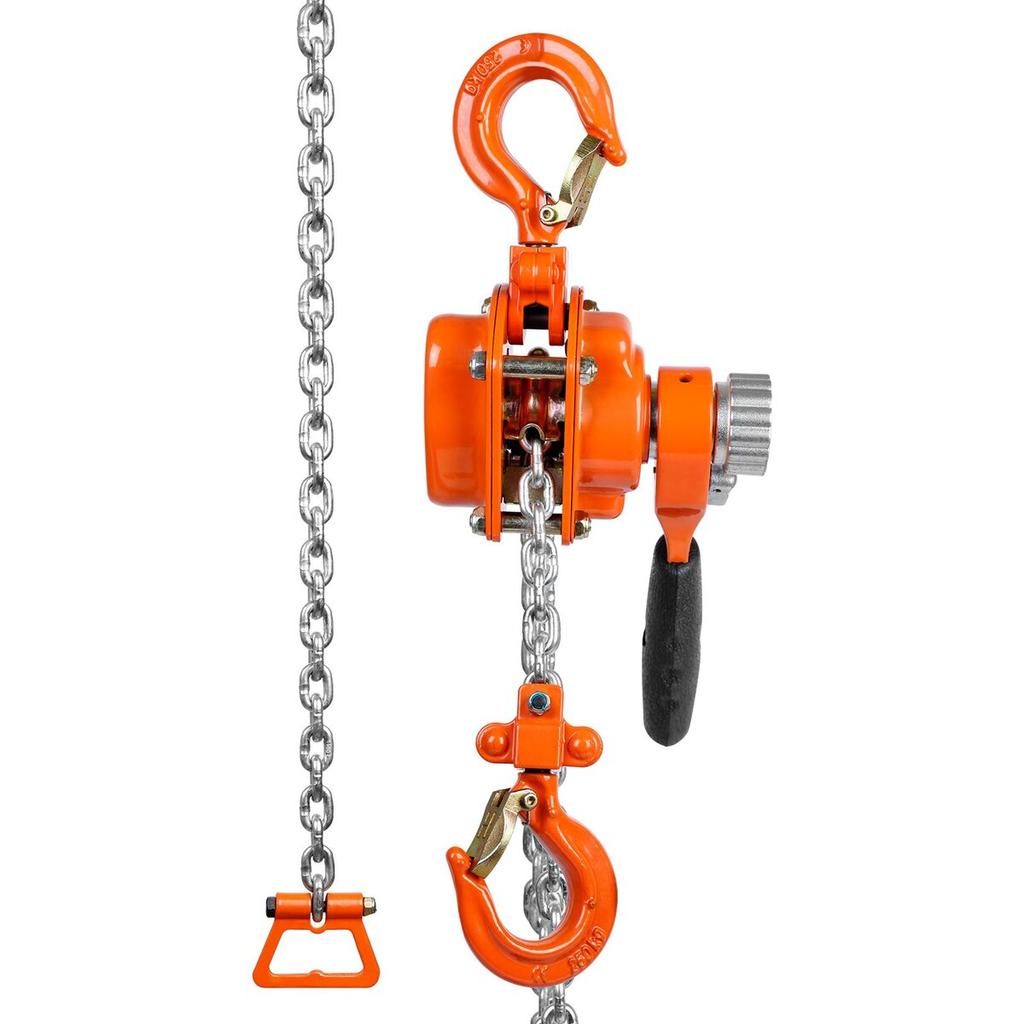 Manual Lever Chain Hoist, 1/4 Ton 550 lbs Capacity 5 FT Come Along, G80 Galvanized Carbon Steel with Weston Double-Pawl Brake, Auto Chain Leading &