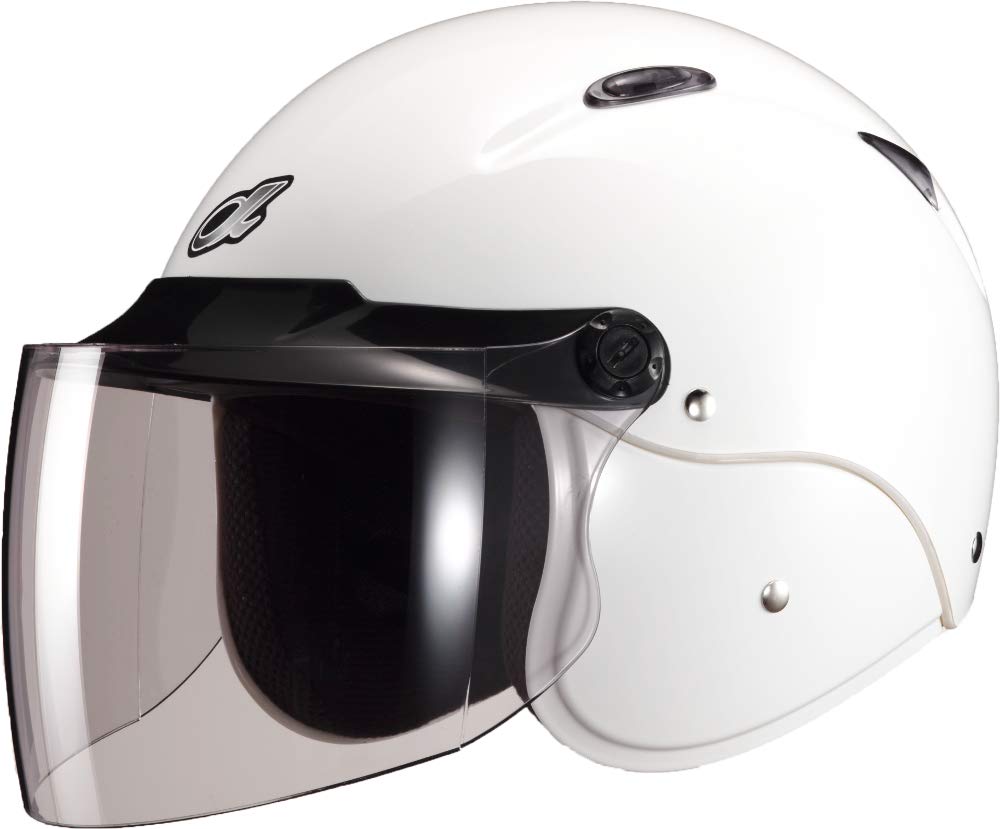 Marushin Motorcycle Helmet White Free Size Semi-Jet M-204 (57~59CM)