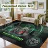 Crystal Velvet Square Rug Custom NameFendt Pattern Non Slip Home Floor Decor Rug