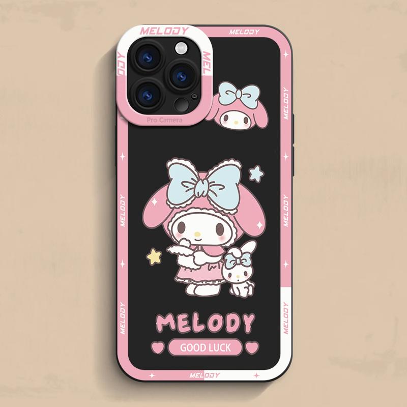 Kuromi My Melody Case For Apple iPhone 15 11 13 14 Pro Max 12 Silicone 15 Plus 11Pro Soft Phone Cover
