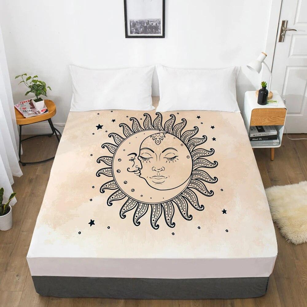 Customize Fitted Sheets Mattress Cover With Elastic Band 3D Bedsheet Linens 90x200 200x220 Bed Sheet Bedding Bohemia