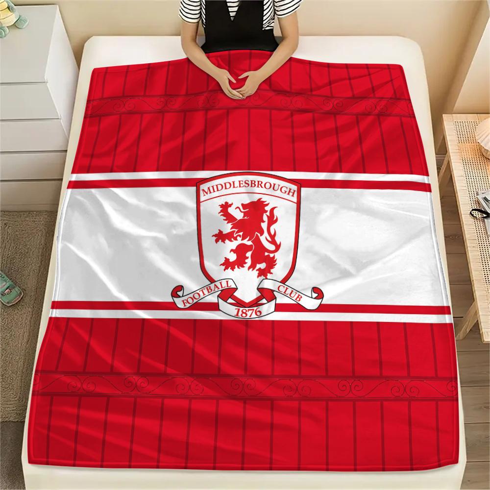 Middlesbrough FC Flannel Blanket, High quality Comfortable for All Seasons, Home Decor, Warmth and Comfort