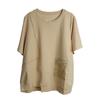 Dimanaf 2025 Women T-Shirt Zipper Female Solid O-Neck Cotton Loose Short Sleeve Tops&Tees