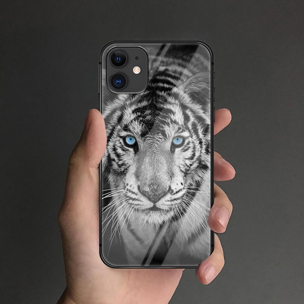 Чехол из закаленного стекла с тигром для iPhone Samsung Galaxy OnePlus Oppo Xiaomi Redmi Note SA 7 8 9 10 11 12 13 14 20 21 22 53 Pro Max Plus Ultra