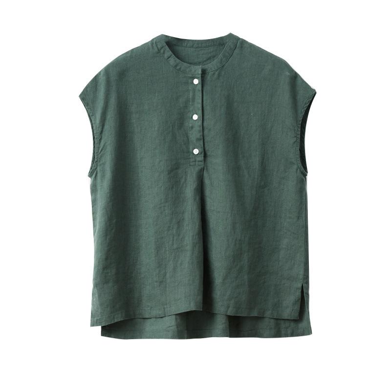1116 cotton and linen sleeveless shirt shoulder-length and thin summer style, women's clothing