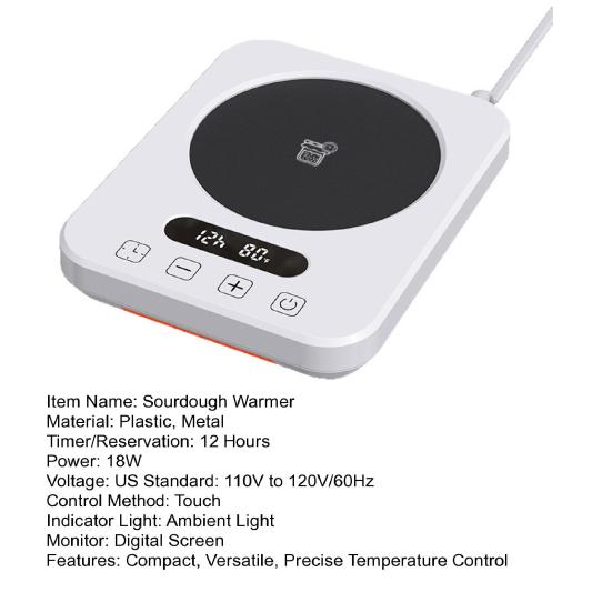 Подогреватель для закваски с быстрым нагревом, точным контролем температуры, подогреватель теста, безопасный, низкое энергопотребление, нагреватель для расстойки теста, для ферментации теста