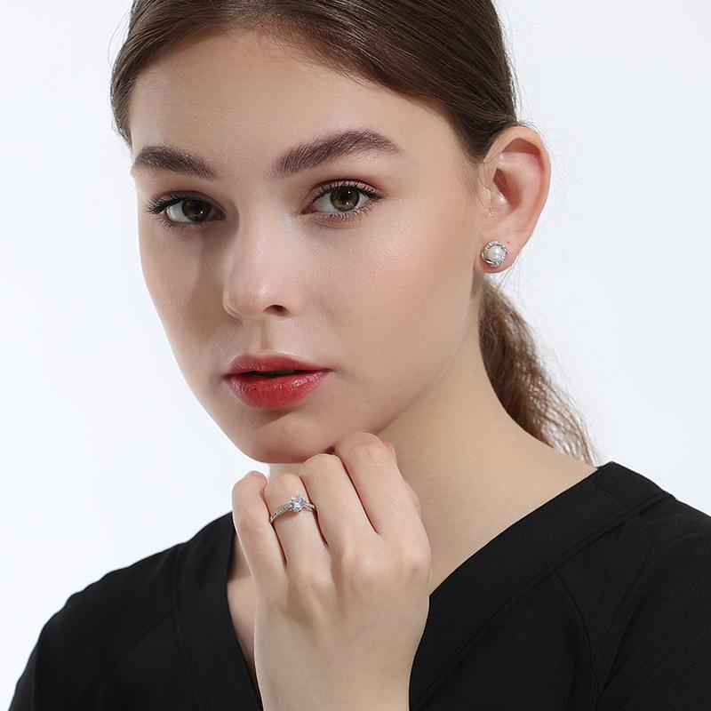 Lindon Classic 925 Sterling Silver Zircon Ring Ladies Jewelry Wedding Promise Party Gift