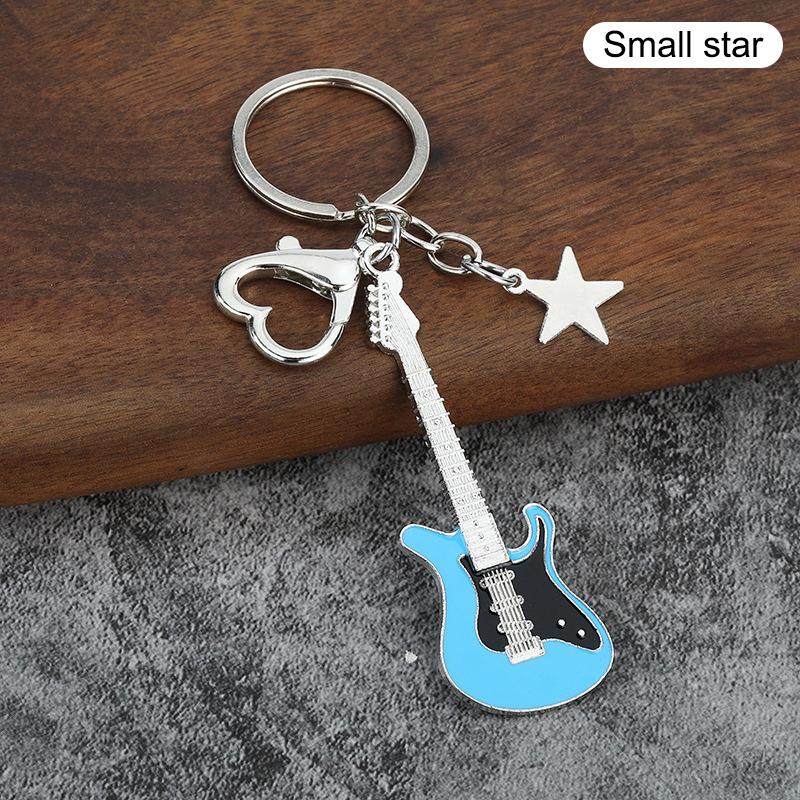 Creative Classic Mini Rock Electric Acoustic Guitar Shaped Keychain Pendant Backpack Decoration Accessories Gifts