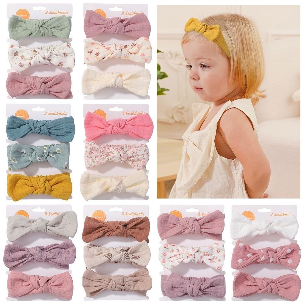 3Pcs/Set Knit Fabric Baby Girl Headwrap Elastic Band Newborn Hair Bands Baby Hair Accessories
