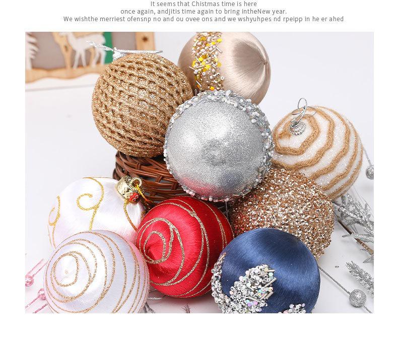 Набор рождественских шаров из расписного шелка 8 см - 9 шт.