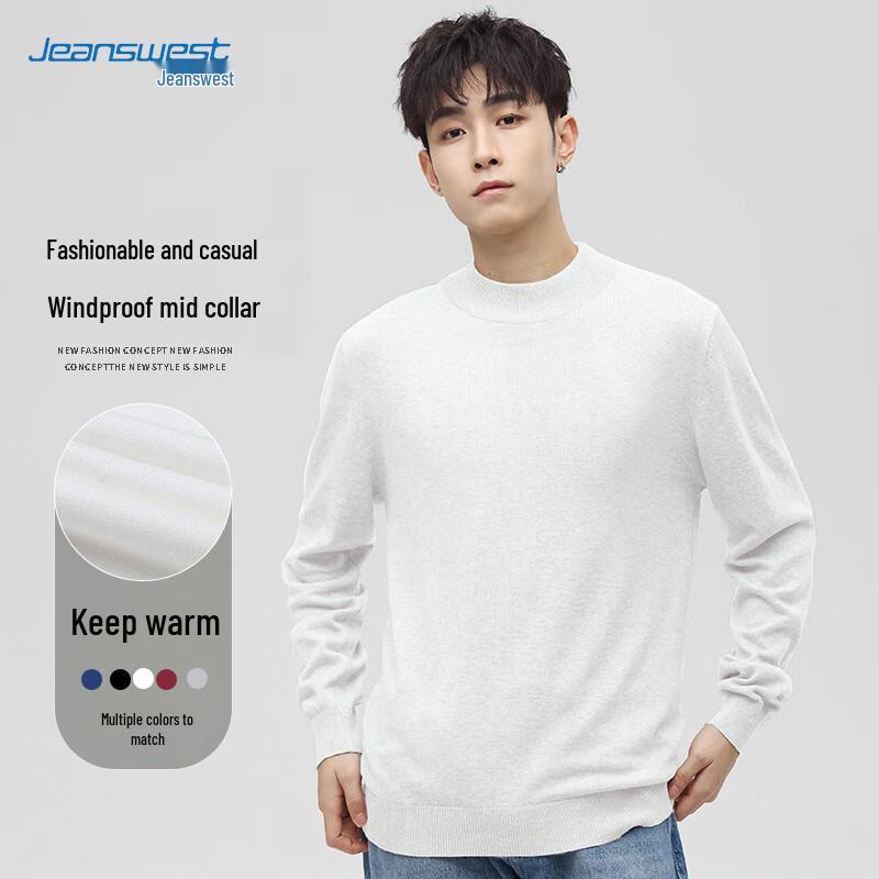 JEANSWEST Men's Casual Mock Neck Pullover Sweater