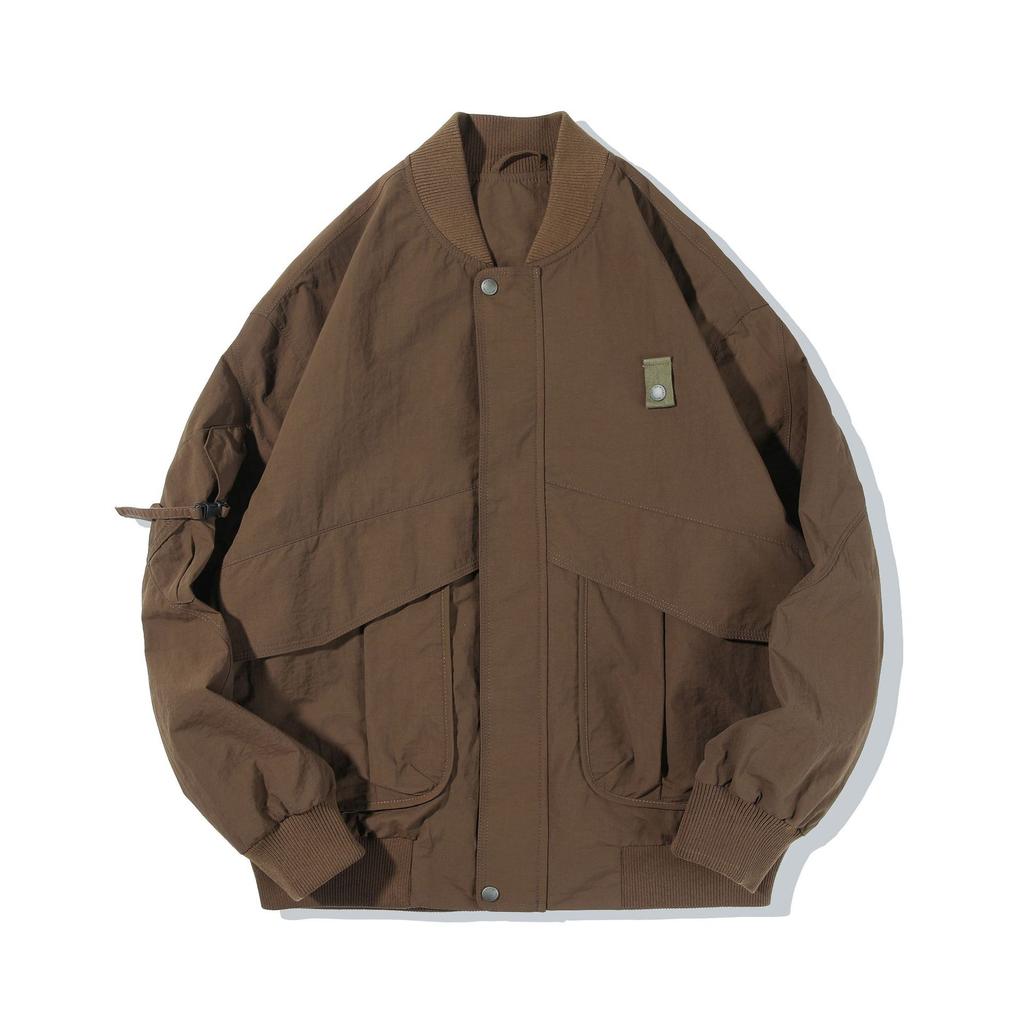 Куртка-бомбер мужская свободная большого размера повседневная мужская одежда модный бренд американская бейсбольная куртка с воротником