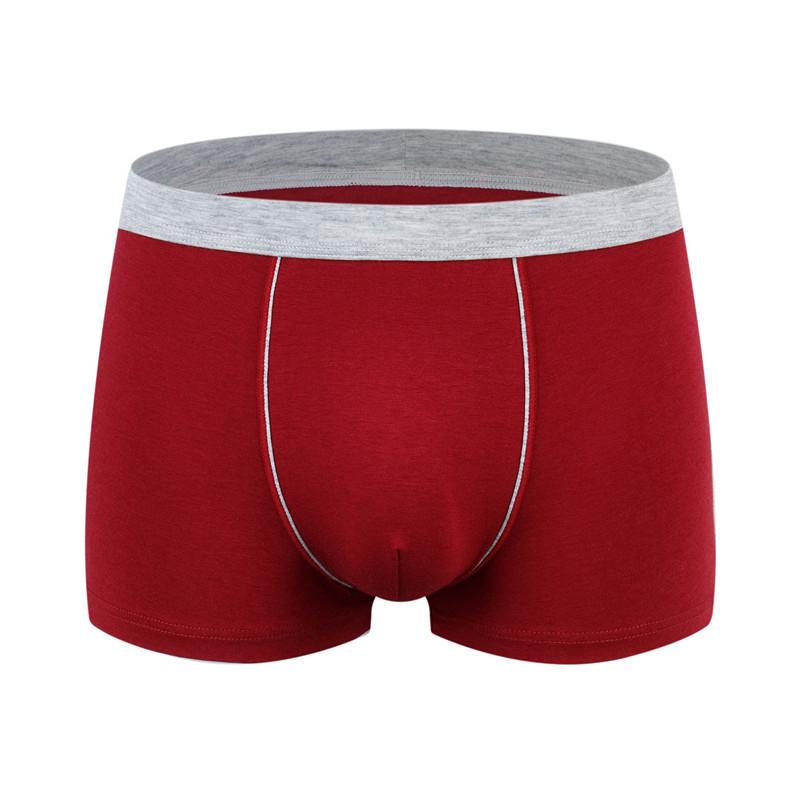 Мужские дышащие хлопковые боксеры больших размеров - бесшовные, красные