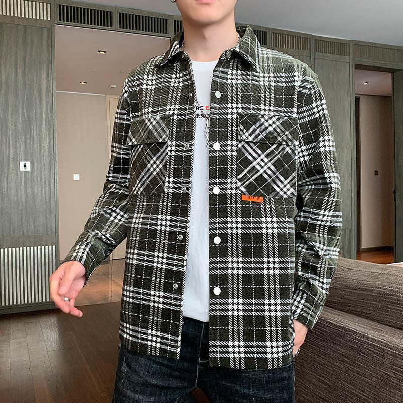 Куртки для мужчин весна и осень новые универсальные модные брендовые модные клетчатые куртки для мальчиков мужские топы повседневная мужская одежда в гонконгском стиле
