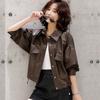 Новая весенне-осенняя повседневная короткая кожаная куртка для женщин, свободная куртка из искусственной кожи в корейском стиле, модная и популярная мотоциклетная куртка