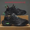 Men's 2024 Black Mecha Sports Shoes: Breathable Summer Dad Sneakers