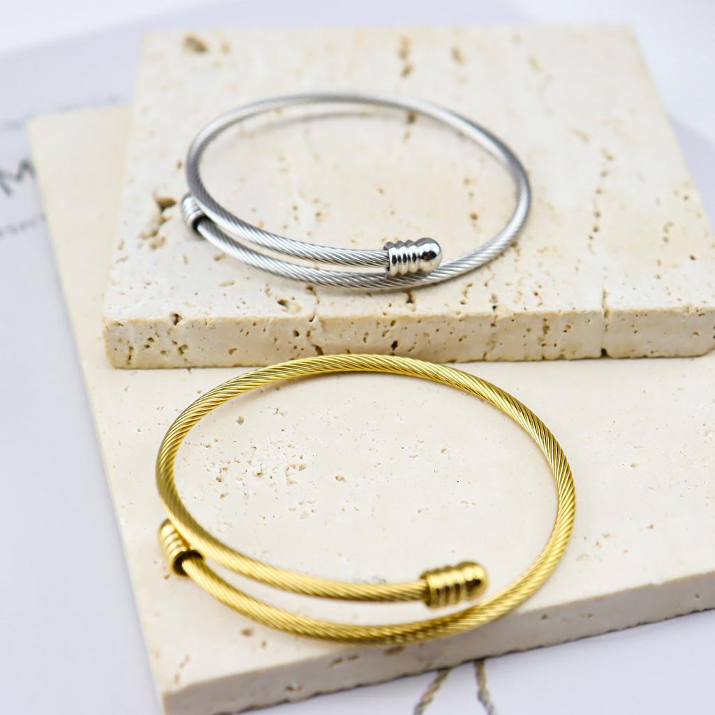 Titanium Steel Wire Bracelet Temperament Gold-Plated Bracelet Diy Adjustable Stainless Steel Bracelet Trend Thread Personalized Bracelet