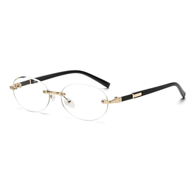 Trendy Eye Protection sun glasses Stylish Gradient Lens Outdoor Shades Luxury Frameless Small Black Vintage Glasses