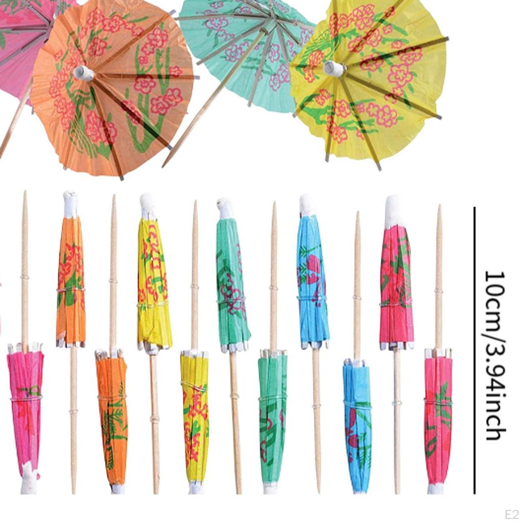 Paper Cocktail Parasols Drink Fruit Cake Sticks Crafts Novelty Disposable Food Picks Mini