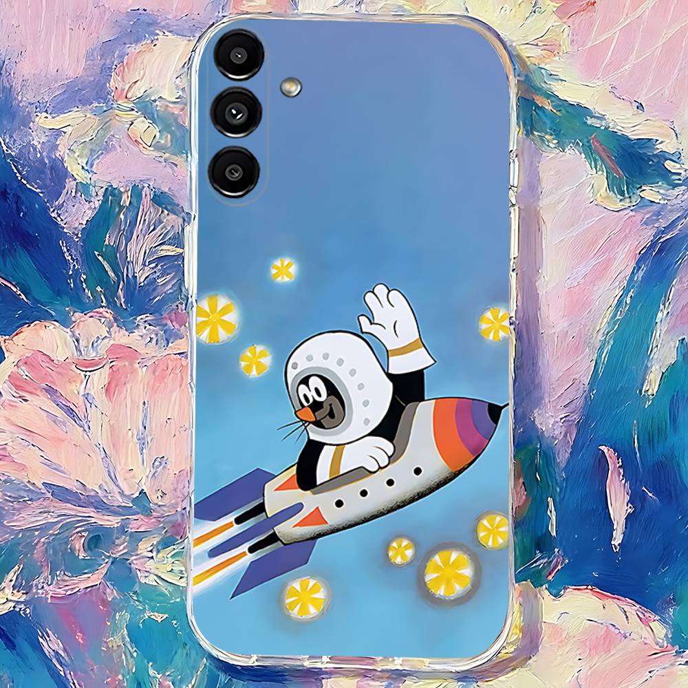 Мультяшный милый Крот-М Чехол для телефона Samsung S30,S25,S24,S23,S21,S22,S20,S10,5G,FE,lite,PIus,Ultra Прозрачный чехол