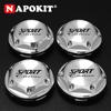 4pcs 68mm with Metal Aluminum SPORT Edition Logo Car Wheel Center Hub Cap Rim Refit Creative Badge Decoration Hubcap Dust