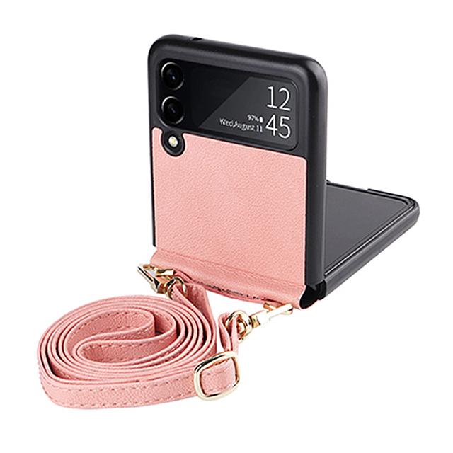Кожаный чехол с текстурой овчины Sumsung Galaxy Z Flip4, чехол для Samsung Z Flip 4 Flip4, защитный чехол для камеры со шнурком