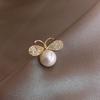 Cute Little Bee Brooches Fashion Imitation Pearls Brooch Delicate Rhinestone Pin for Women Girl Party Wedding Jewelry Gift
